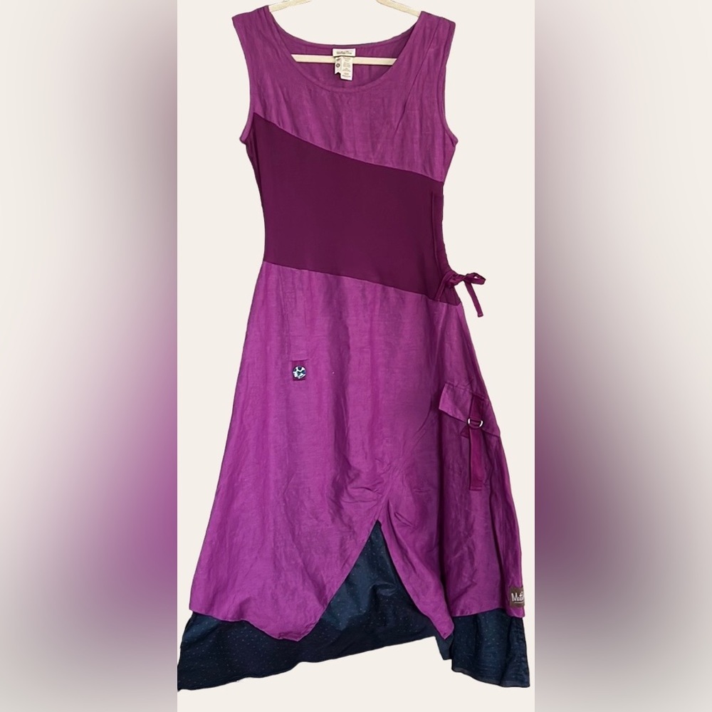 MATILDA JANE Ekaterina Orchid/Navy Linen Blend Lagenlook Dress, Size Small, GUC. - Picture 8 of 10